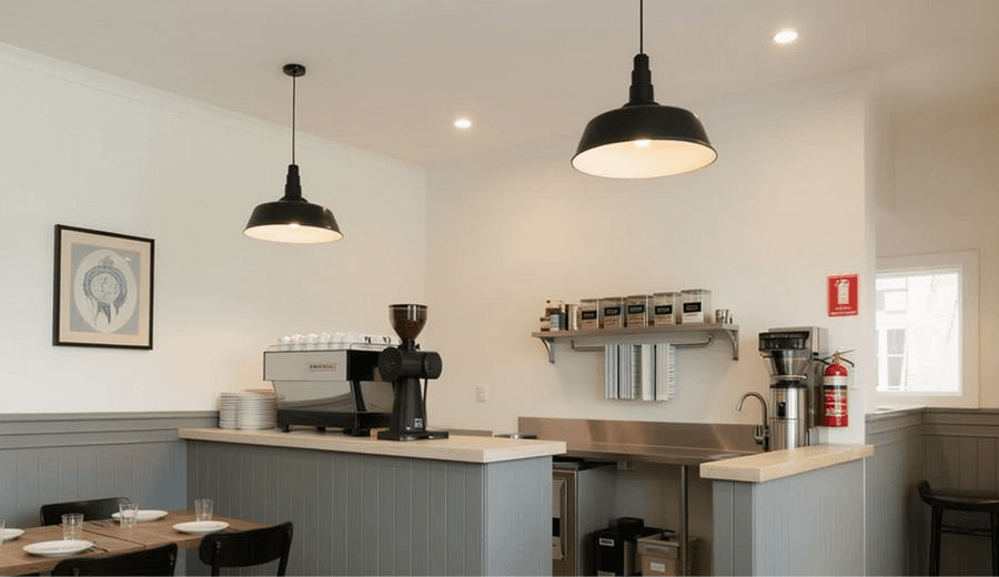 Commercial interior ceiling lighting