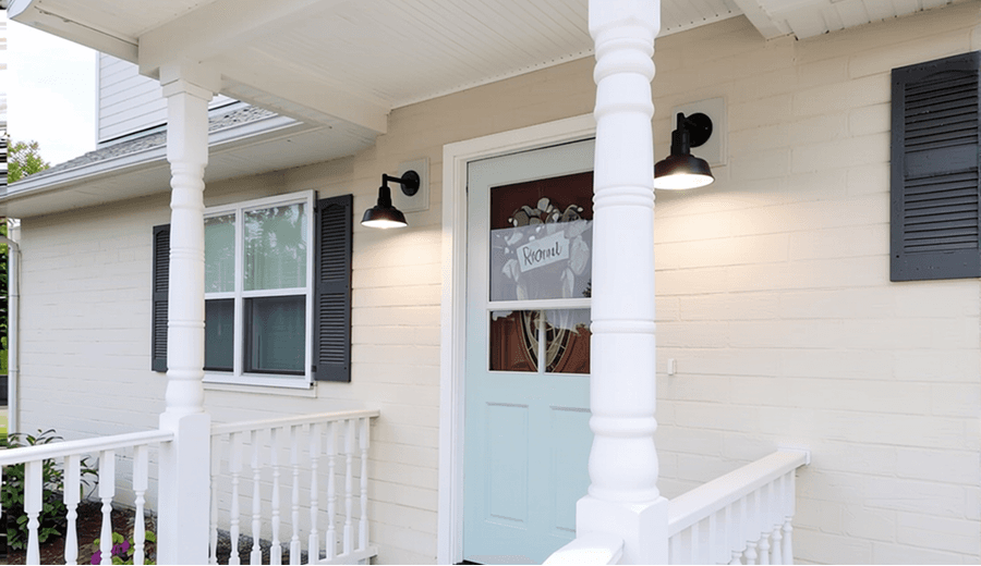 Wall-mounted porch lights
