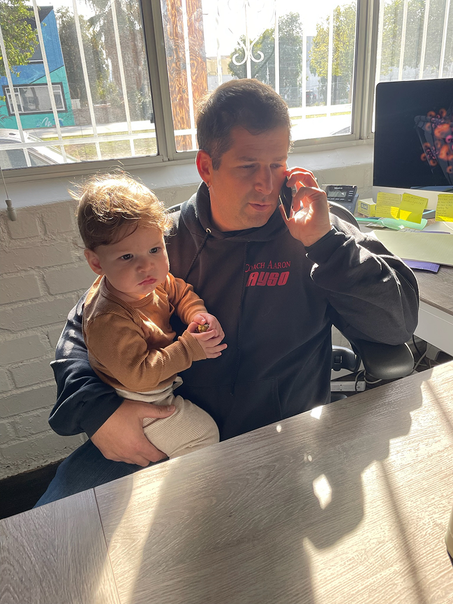 Jack visiting Steel Lighting Co. in 2022